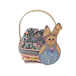 VINTAGE‎ 1998 Longaberger Small Aster Basket Liner Protector Clipon Storage EUC